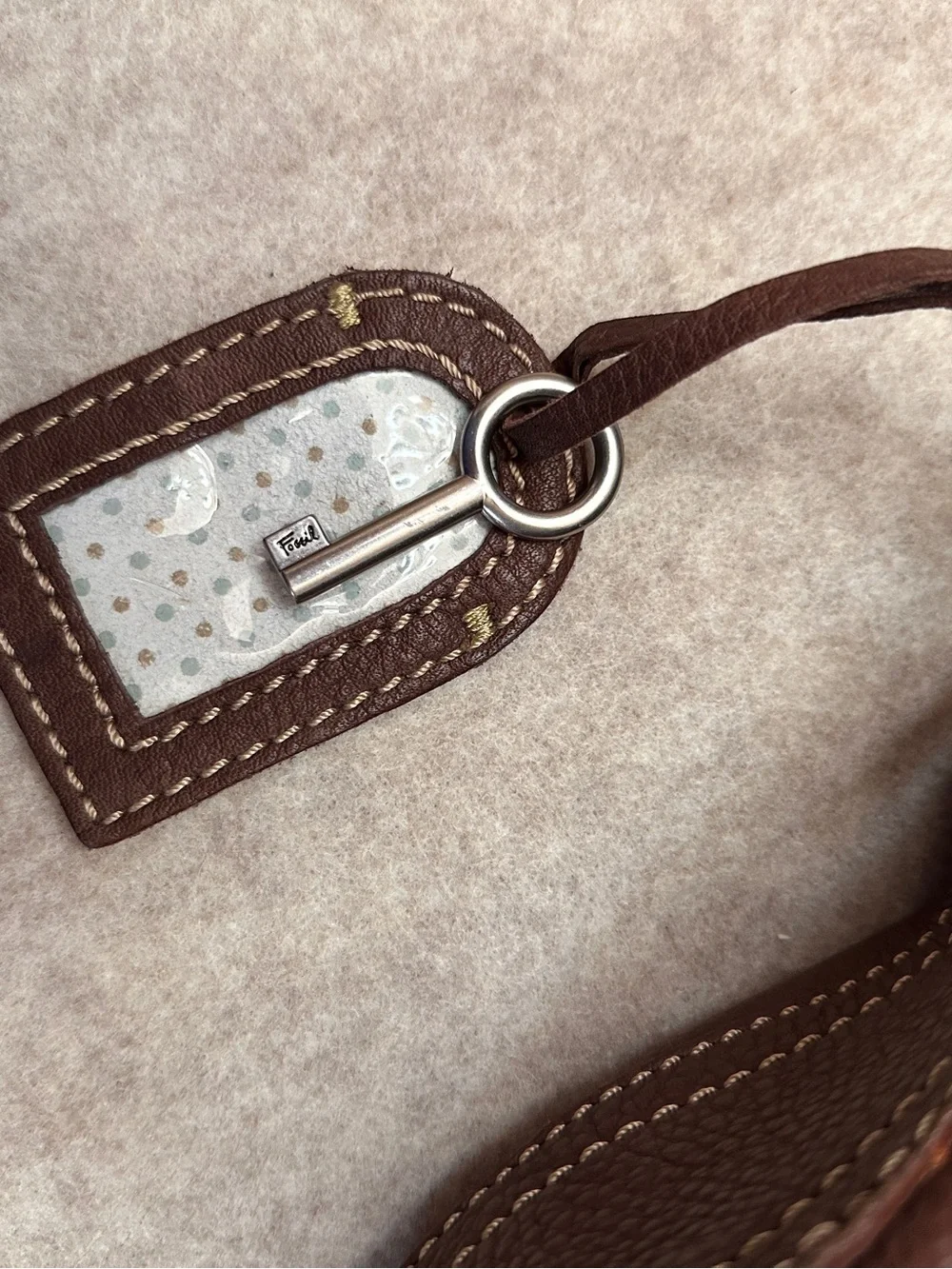 Fossil Vintage Y2K Brown Leather Suede Hobo Shoulder Bag Purse